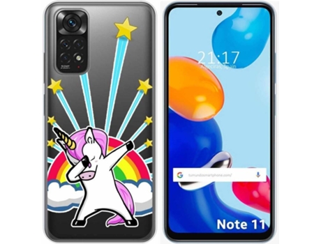 Carcasa Xiaomi Redmi Note 11 TUMUNDOSMARTPHONE Dibujos Transparente Unicornio Multicolor