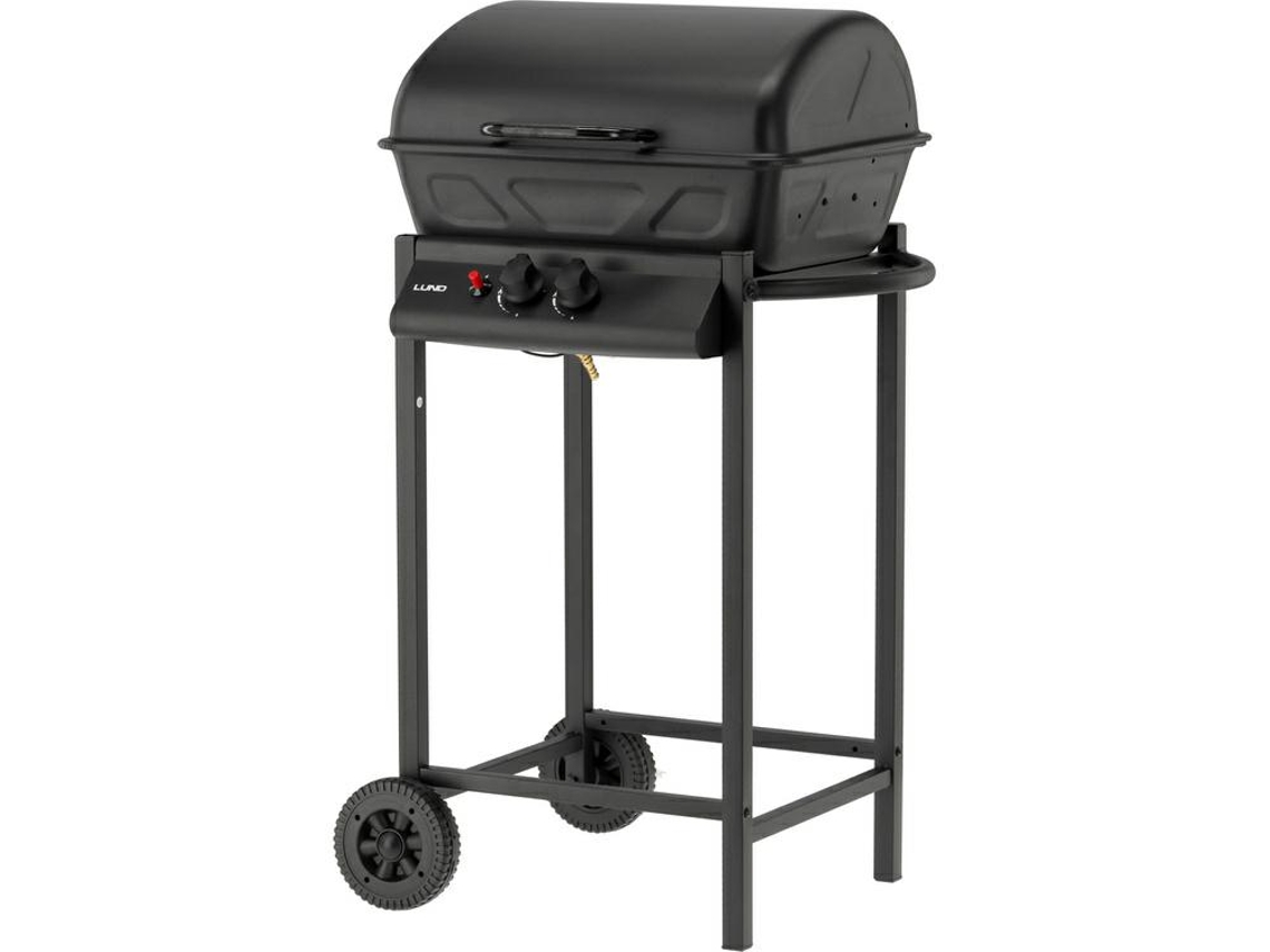 Parrilla de gas Lund de 2 quemadores y 5,5 kW, color negro, Toya