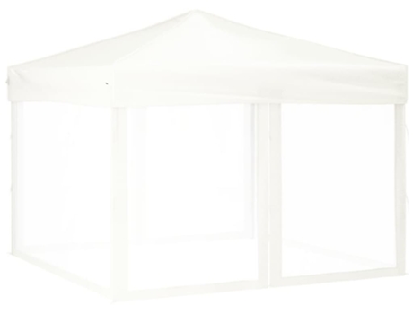 vidaXL Carpa para fiestas plegable con paredes laterales blanca 3x3 m