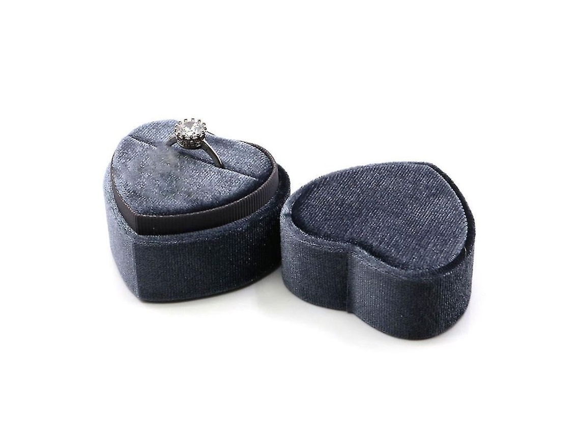 Caja Para Anillos Con Forma De Corazón, Joyero Para Ceremonia Importante De Boda, Estilo Retro.