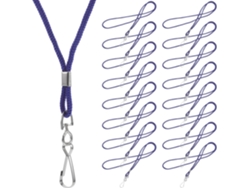 Paquete de 20 cordones azules para el cuello con clip metálico giratorio SFUSHOS