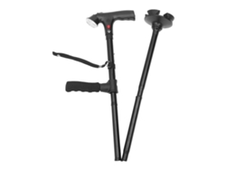 Bastón telescópico plegable con luz LED y alarma