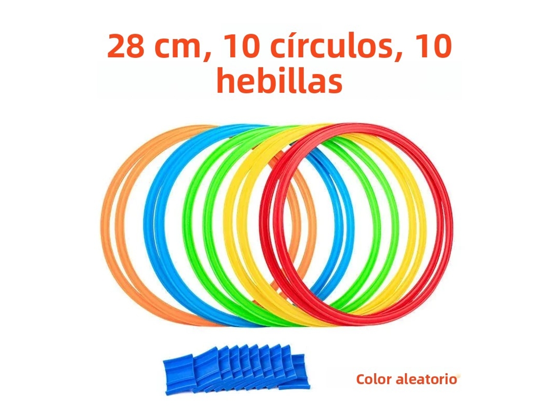 Juego de anillas para saltar con rejilla para ejercicio físico al aire libre - Diversión garantizada - Mdug (28 cm, 10 piezas)