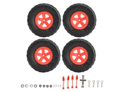 4 Neumáticos Y Llantas Rc Para Camión Rc Corto Para Traxxas Slash 1/10 Rc Car Rojo