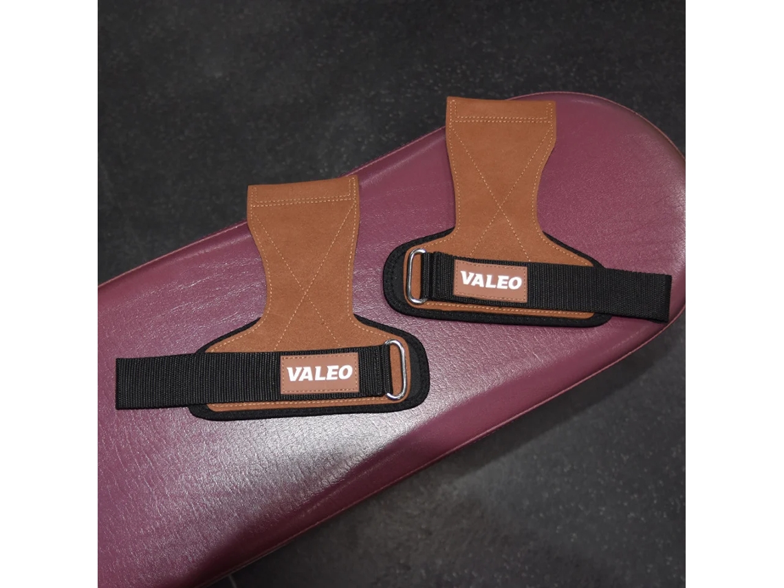 Muñequera ajustable para levantamiento de pesas, fitness, powerlifting y dominadas. Mdug (marrón, 1 par)