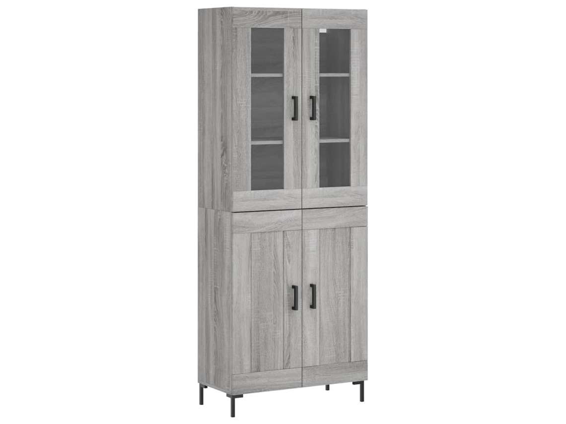 Armario alto de 69,5 x 34 x 180 cm en madera gris Sonoma. EXCLUSIVO DE MAISON.