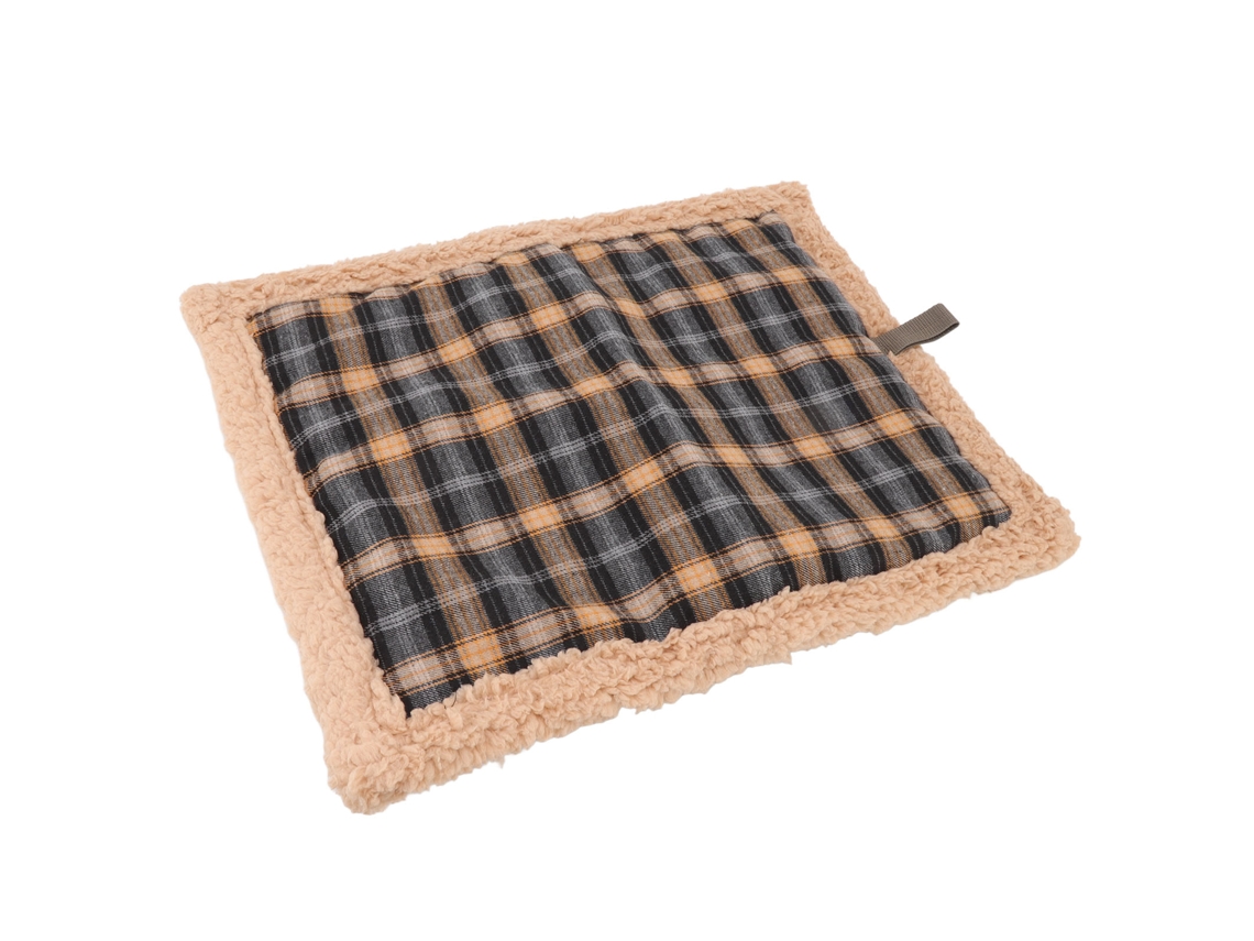 Colchón calefactable de felpa suave para mascotas, impermeable, lavable, con cuadros coloridos