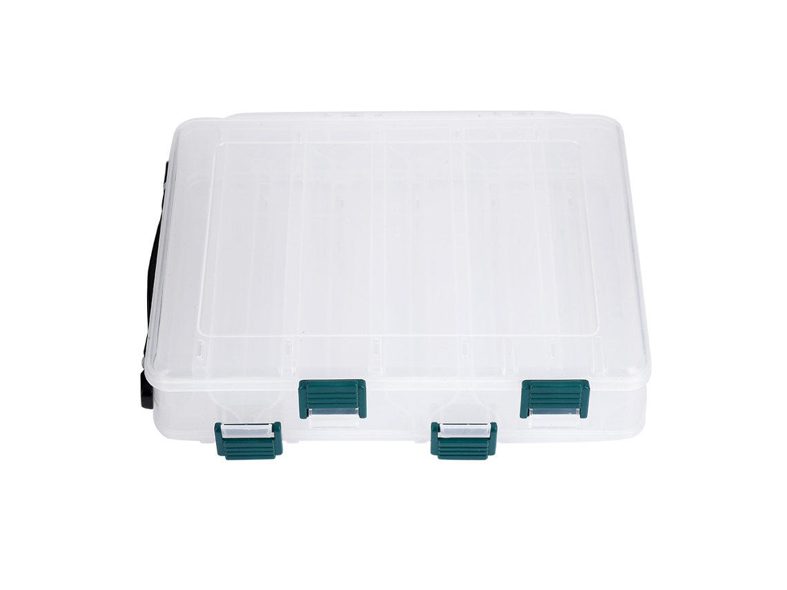Caja de plástico para señuelos de pesca con 10 compartimentos