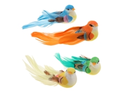 4x Pájaros de espuma artificial para manualidades