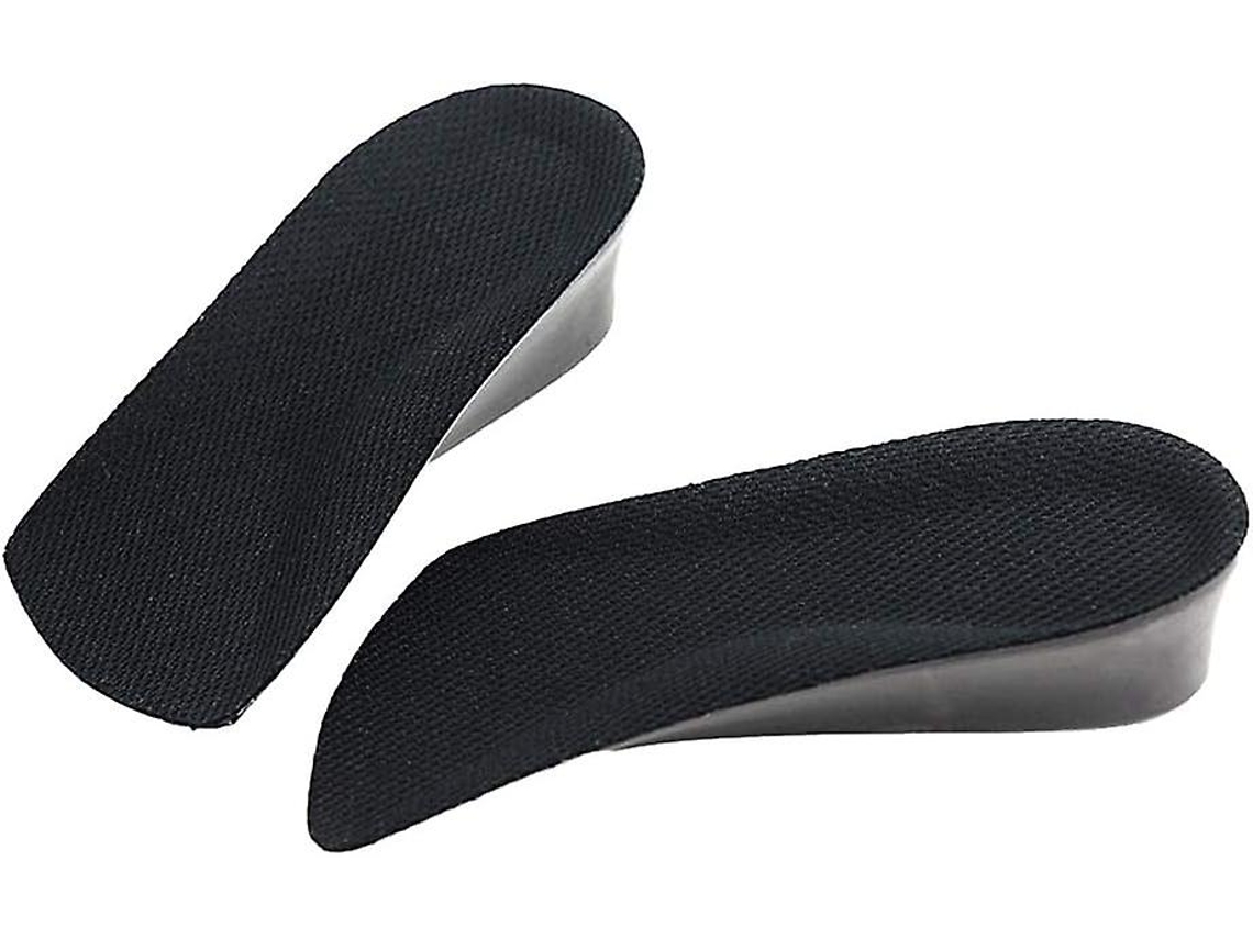 Palmilhas Rebe Invisible Heel, aumento de altura de 1,5 cm, antiderrapantes, absorção de impacto, confortáveis, pretas.