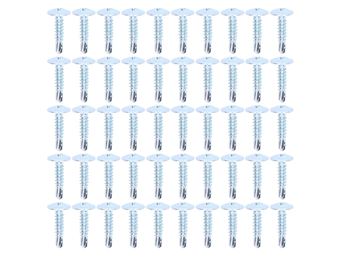 50 Tornillos De Autoabertura Cruzados De Acero Al Carbono 4.2x19mm Kit Para Reparación De Cabeza De Truss