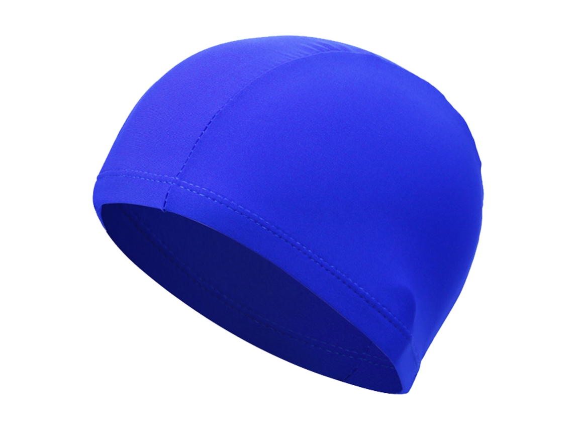Gorro de natación de poliéster elástico grueso y resistente, unisex, azul.