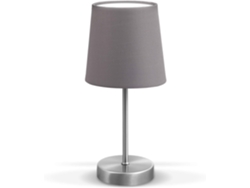 Lámpara de mesa de diseño moderno, gris, base de metal níquel mate NEVEANCE