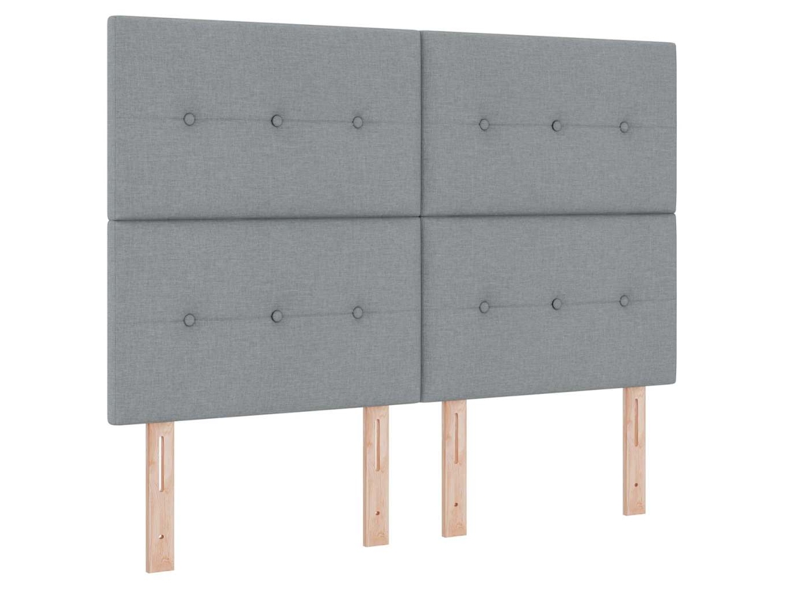 Maison Exclusive - Cabecero Led Con Tiras Led Con Cabecera Gris Claro 144 Cm Tela