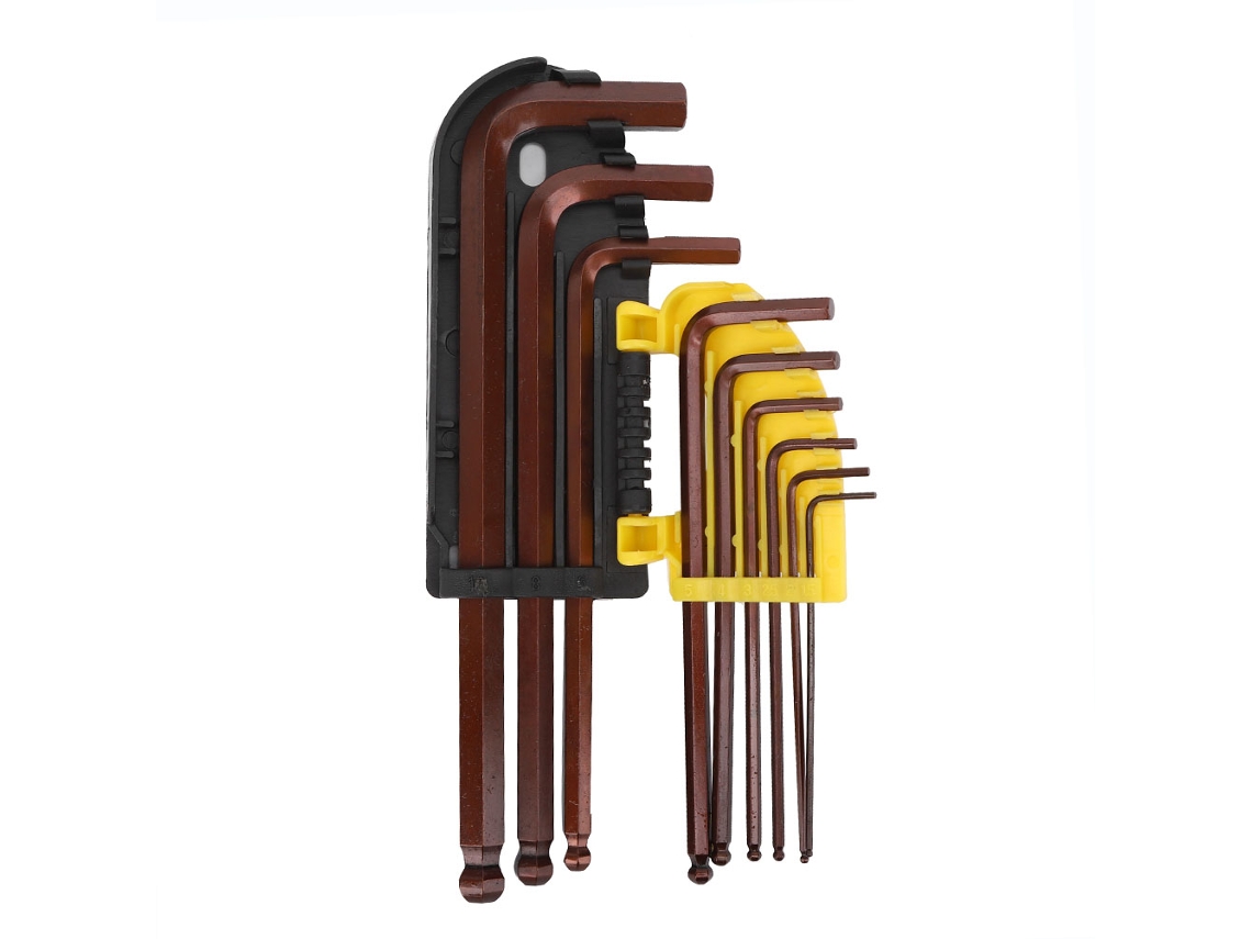 Juego De 9 Llaves Hexagonales De 1,5 A 10 Mm Para Reparación De Bicicletas De Montaña Y Carretera, Acero S2.