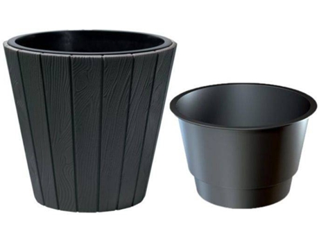 Maceta PROSPERPLAST Woode (Gris - 29.9 x 29.9 x 28.1 cm)
