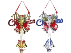 Omni-2pcs Adorno De Campanas Navideñas Colgantes Para Árbol, Pared, Corredores, Ventanas, Estilos Oro Y Plata