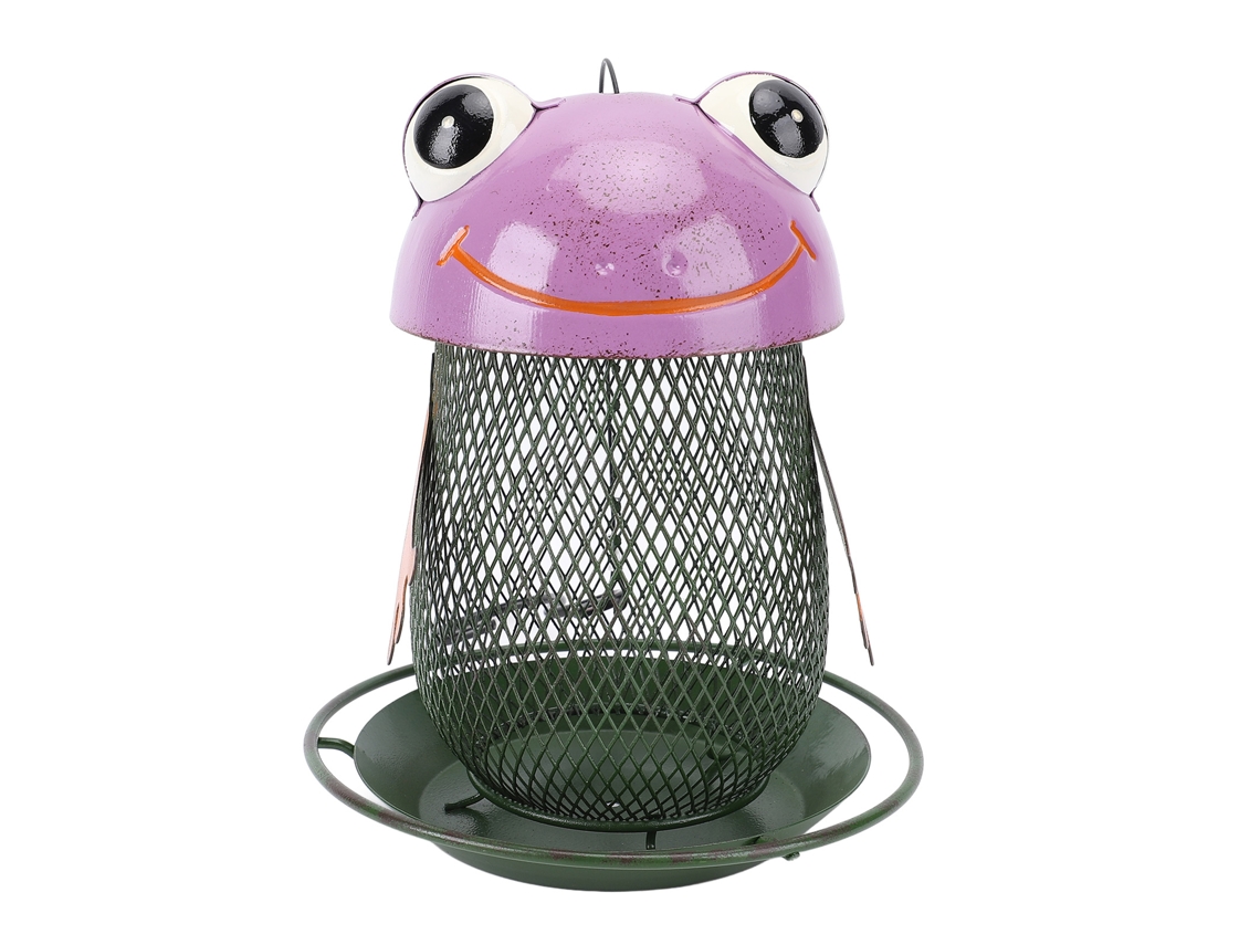 Comedero Colgante Para Pájaros Con Luz Solar, Rana Decorativa De Hierro Forjado Para Jardín, Balcón Y Exteriores.