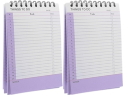 Paquete De 2 Cuadernos Espirales Sin Fecha Para Listas De Tareas, Páginas Desprendibles