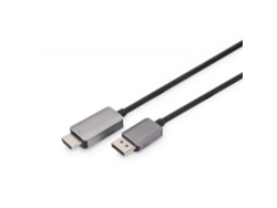 Cable Adaptador Displayport 1.4 a Hdmi 2.1 8K/60Hz Carcasa Aluminio Negro 1 8M 4016032484196 DIGITUS
