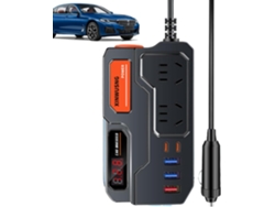 Adaptador inversor para coche de 12 V, 24 V y 220 V con puertos de carga USB y pantalla. SFUSHOS