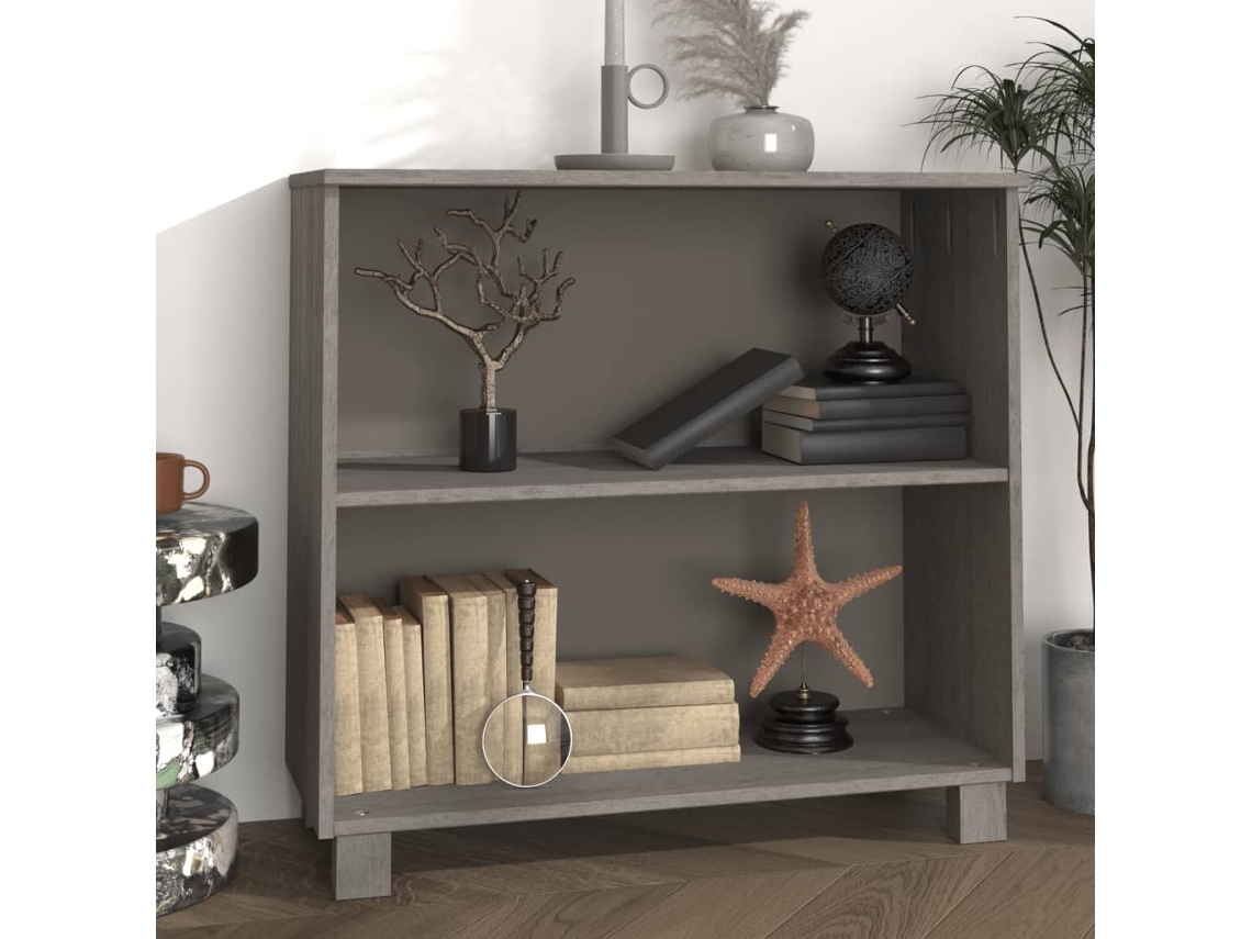 Aparador Hamar Madera Maciza De Pino Gris Claro 85x35x80 Cm
