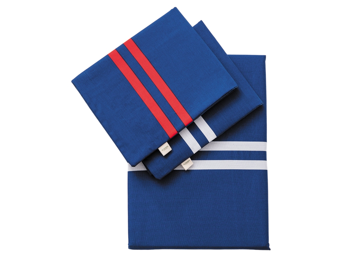 Conjunto De Sábana El Ganso Bajera Funda Cojín Algodón Azul (ropa De Cama)