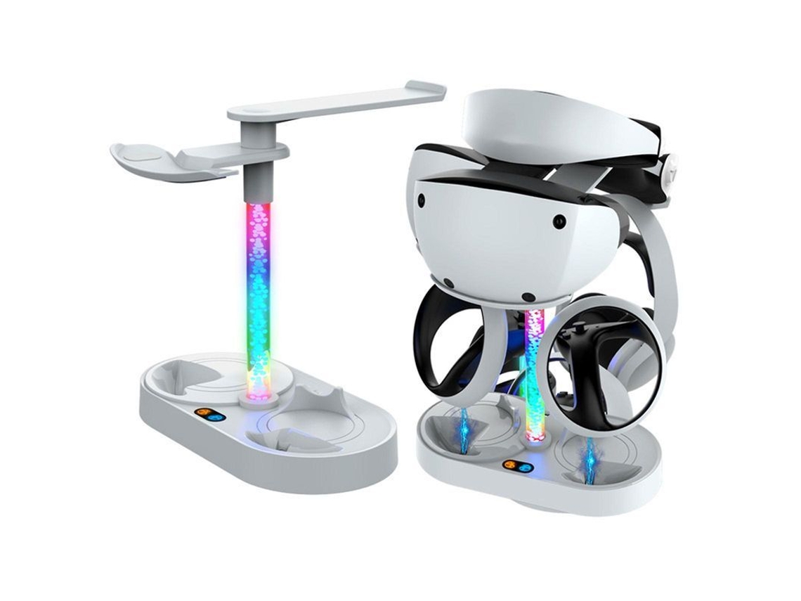 Base De Carga Vertical Para Ps Vr2 Con Iluminación Rgb, Soporte Para Auriculares Y Controles Táctiles.