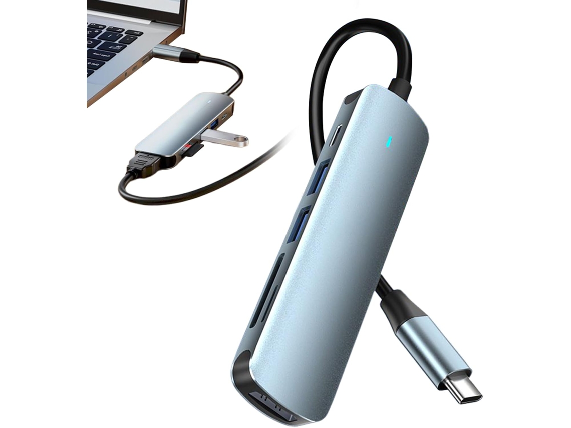 Concentrador Usb-c | Solución De Transferencia De Datos Para Expansión De Computadora 6 En 1