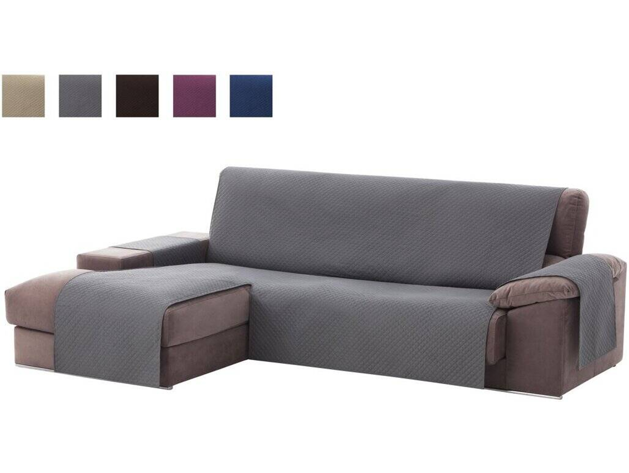 Funda de Sofá TEXTIL HOME Adele (gris - 200 x 220 cm)