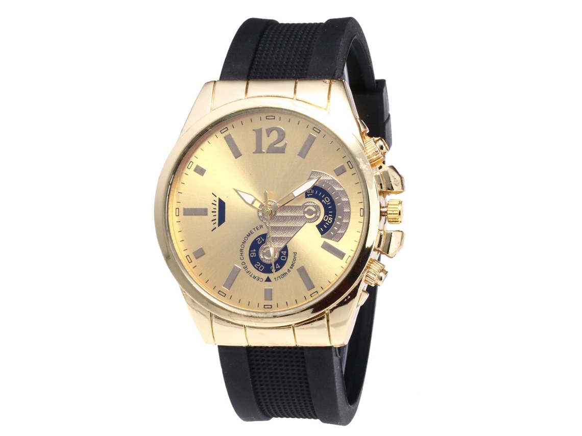 Reloj De Cuarta Pareja Unisex Con Correa De Silicona Oro Zhoulianfa