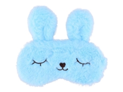 Antifaz De Peluche Con Forma De Conejito, Con Banda Elástica Y Ojos Azul Cobrizo.