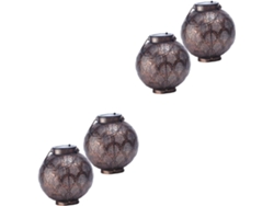 4 Faroles Solares Colgantes De Hierro Para Jardín Y Patio Con Iluminación Exterior Automática
