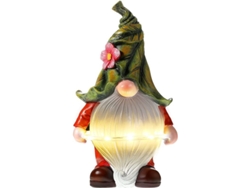 Estatua De Gnomo De Resina Para Jardín Con Luz Led Solar, Adorable Para Decoración De Exteriores, Resistente Al Agua.