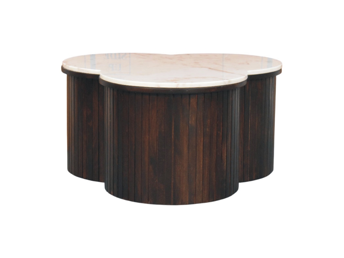 Mesa De Centro De Madera Maciza Marble Verona