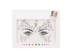 Pegatinas faciales con diamantes de imitación, brillo y purpurina para maquillaje facial, ideales para festivales y vacaciones.