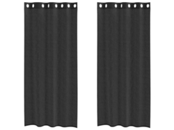 Maison Exclusive - Cortinas De Gasa Con Ojales 2 Uds Negro140x245 Cm