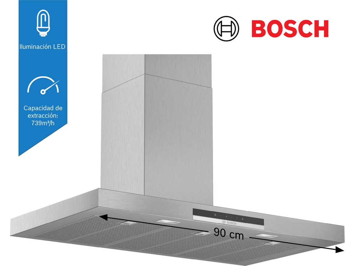 Campana BOSCH DWB97IM50 (453 m3/h - 90 cm - Inox)