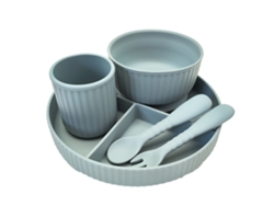 Juego De Cubiertos Infantiles - Complemento Alimenticio - Gris Claro - Diseño Moderno JEIIBRZUI