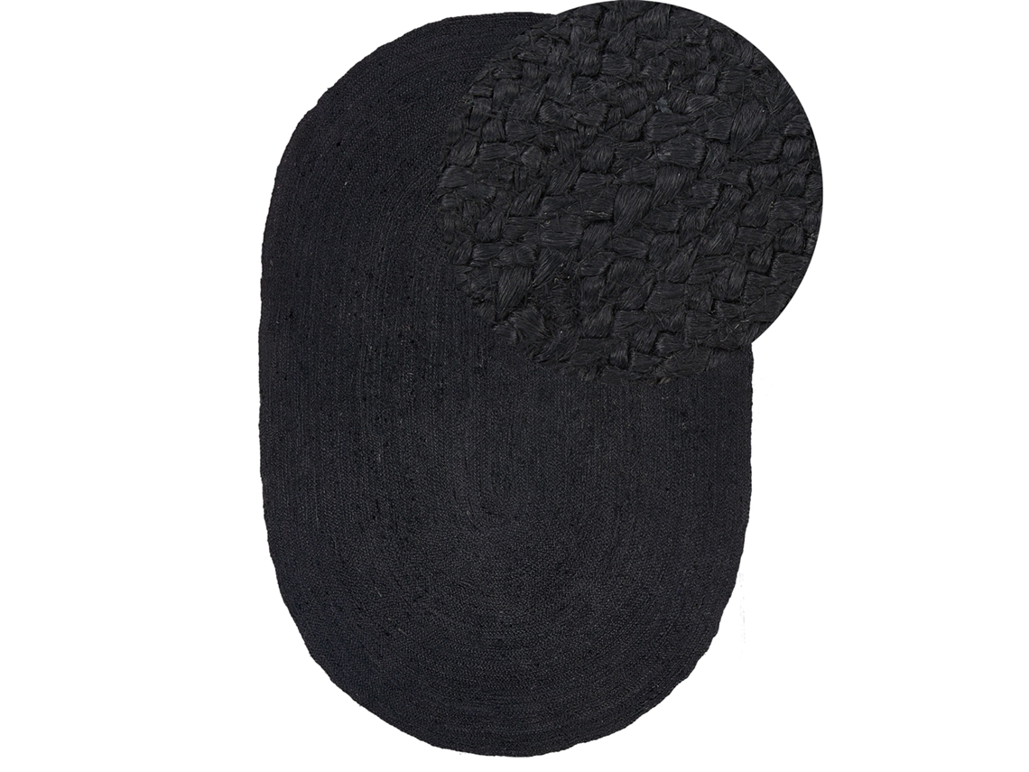 Alfombra de pelo corto BELIANI Demirci de Yute Negro 160x230