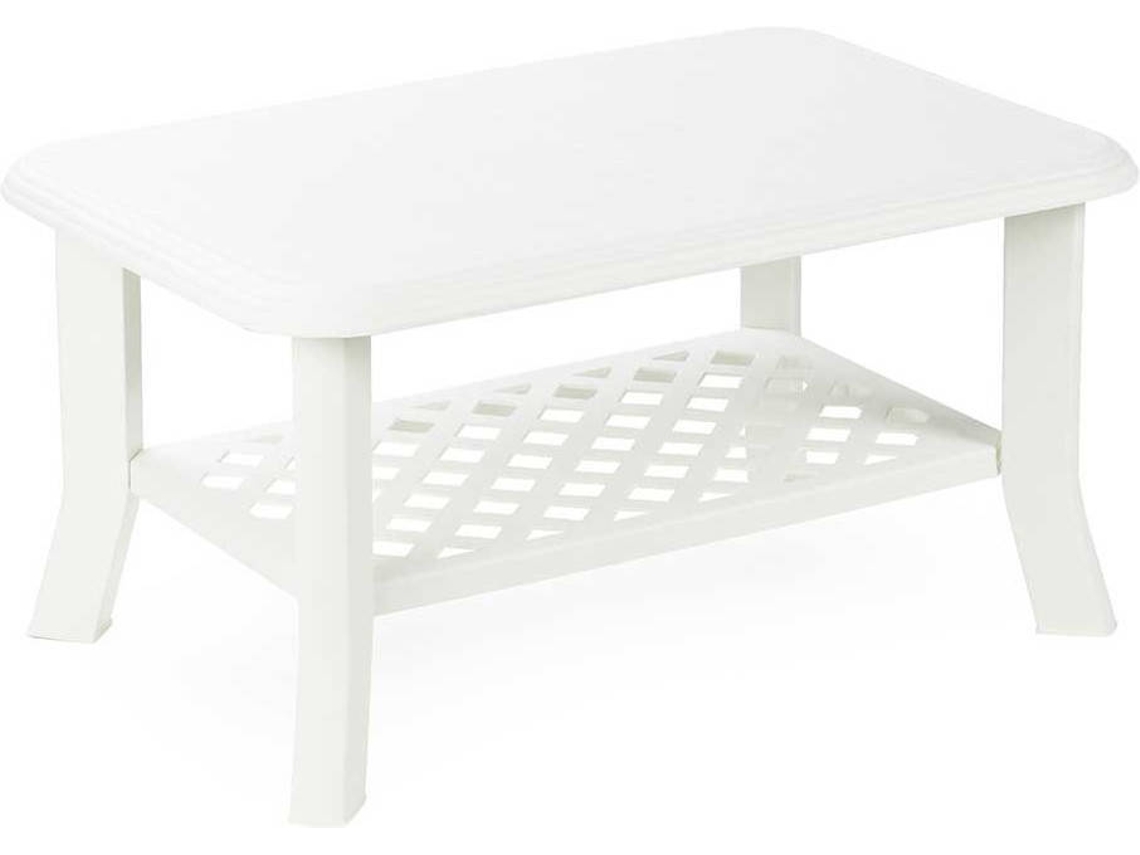 Mesita de Centro de Resina PROGARDEN  Niso Blanca 90X60X46Cm