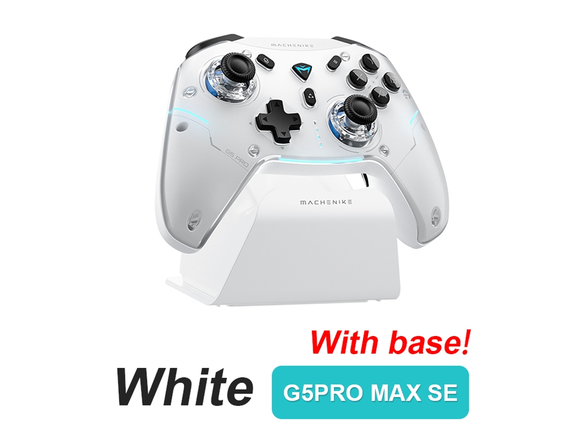 Mando G5 Pro Max SE, modo triple, inalámbrico, joystick Hall, gatillo para Switch/PC/Steam, FPS, blanco. Aeuzwr