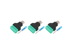 2026velora-3pcs Adaptador De Terminal De Tornillo Rj45 Hembra A Conector De Red 8 Pin Sin Soldadura