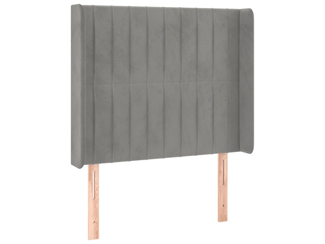 Maison Exclusive - Cabecero Con Orejas De Terciopelo Gris Claro 103x16x118/128 Cm