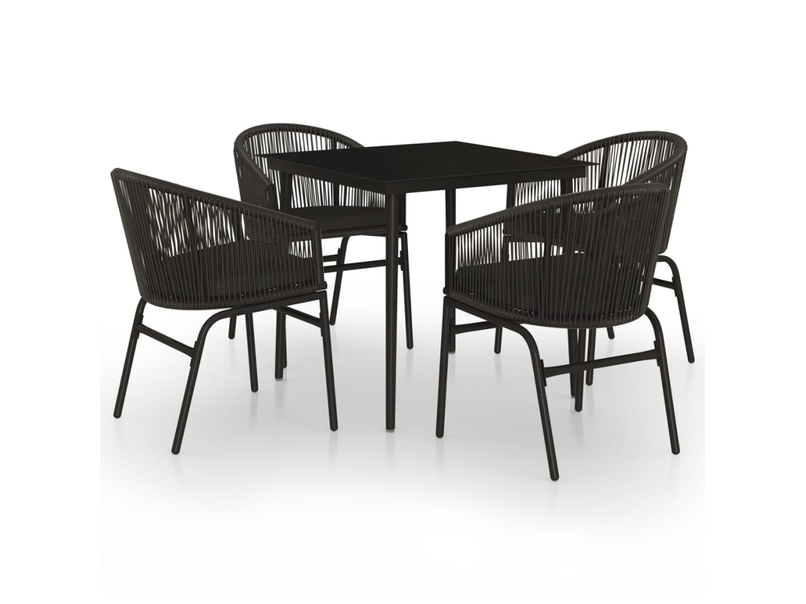 Maison Exclusive - Juego De Comedor Para Jardín 5 Piezas Negro