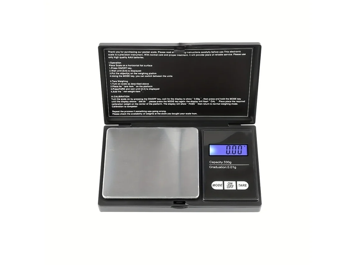 Báscula de bolsillo digital de alta precisión de 500 g/0,01 g adecuada para joyería. Oro. Especias Cuich