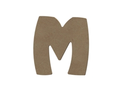 Letra M mayúscula de madera MDF para decoración - 8 cm