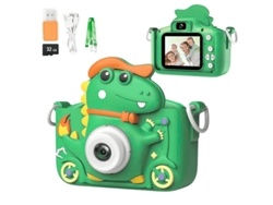 Minimáquina de fotografía infantil con dinosaurios Yizhood, cámara dual HD de 4800 W y tarjeta de 32 g
