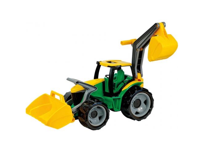 Vehículo de Juguete LENA TOYS Tractor con Excavadora y Pala en verde y amarillo