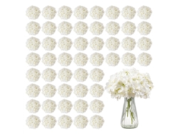 Juego de 65 hortensias artificiales de seda blanca para decoración Tekmaquinas